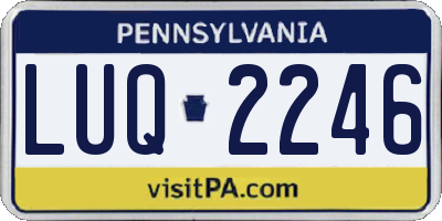 PA license plate LUQ2246