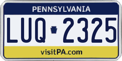 PA license plate LUQ2325