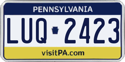 PA license plate LUQ2423