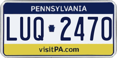 PA license plate LUQ2470