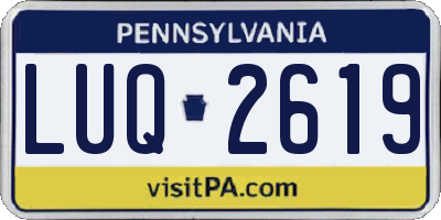 PA license plate LUQ2619