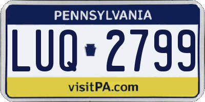 PA license plate LUQ2799