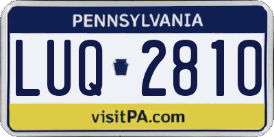 PA license plate LUQ2810
