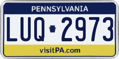 PA license plate LUQ2973