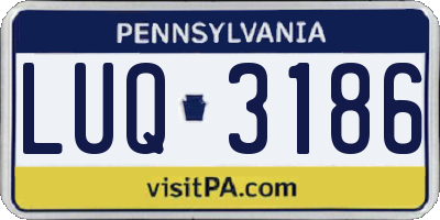 PA license plate LUQ3186