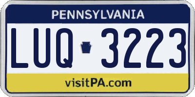 PA license plate LUQ3223