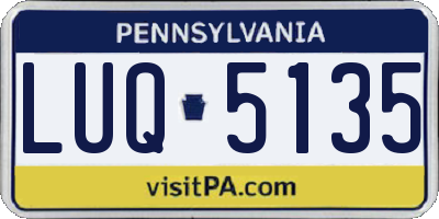 PA license plate LUQ5135