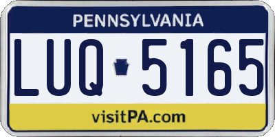 PA license plate LUQ5165