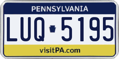 PA license plate LUQ5195