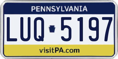 PA license plate LUQ5197