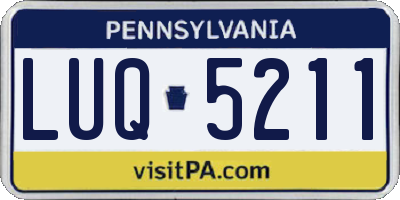 PA license plate LUQ5211