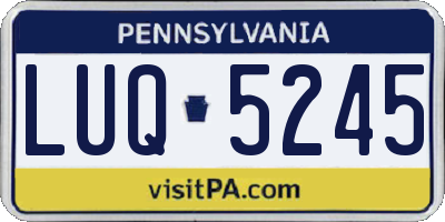 PA license plate LUQ5245