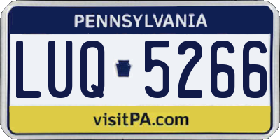 PA license plate LUQ5266