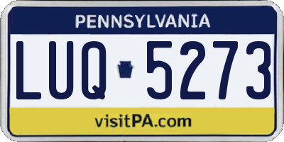 PA license plate LUQ5273