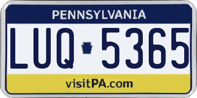 PA license plate LUQ5365