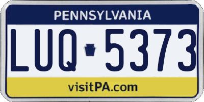 PA license plate LUQ5373