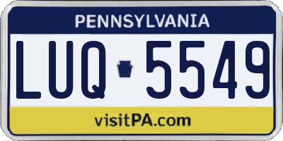 PA license plate LUQ5549