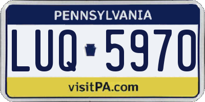 PA license plate LUQ5970