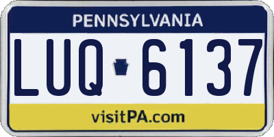 PA license plate LUQ6137