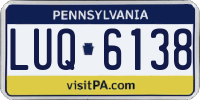 PA license plate LUQ6138