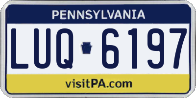 PA license plate LUQ6197