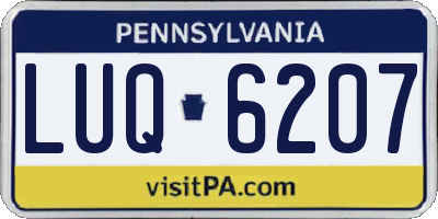 PA license plate LUQ6207