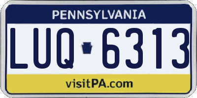 PA license plate LUQ6313