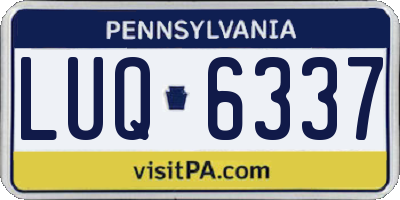 PA license plate LUQ6337
