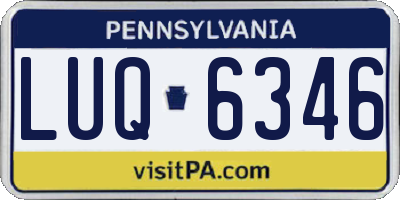 PA license plate LUQ6346