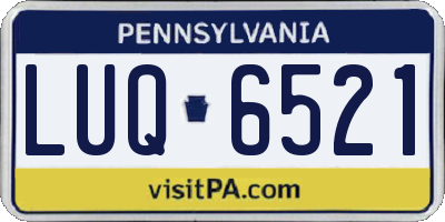 PA license plate LUQ6521