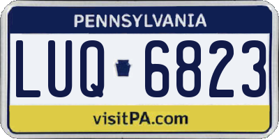 PA license plate LUQ6823