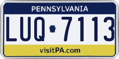 PA license plate LUQ7113