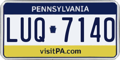 PA license plate LUQ7140