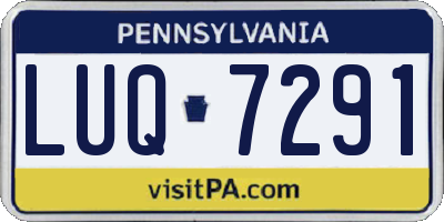 PA license plate LUQ7291