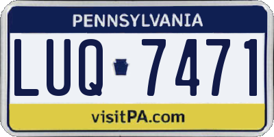 PA license plate LUQ7471