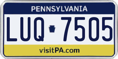 PA license plate LUQ7505