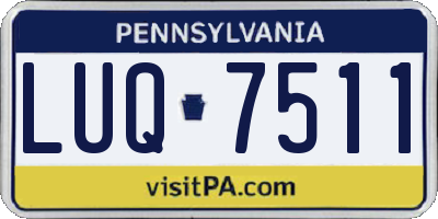 PA license plate LUQ7511