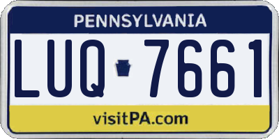 PA license plate LUQ7661