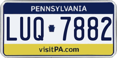 PA license plate LUQ7882