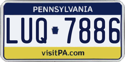 PA license plate LUQ7886