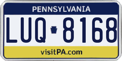 PA license plate LUQ8168