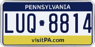 PA license plate LUQ8814