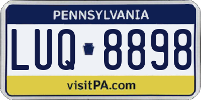 PA license plate LUQ8898