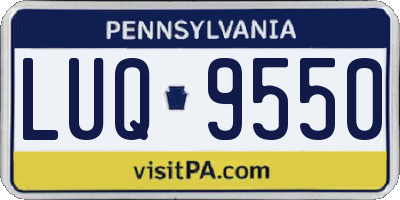 PA license plate LUQ9550