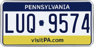 PA license plate LUQ9574
