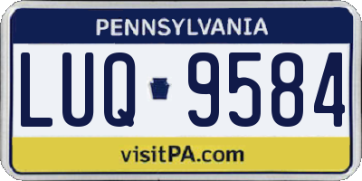 PA license plate LUQ9584