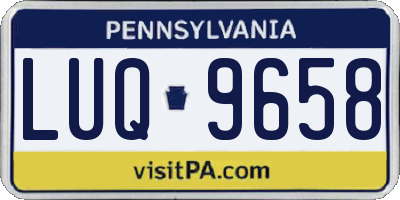 PA license plate LUQ9658