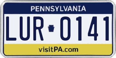PA license plate LUR0141