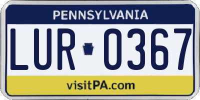 PA license plate LUR0367