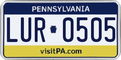 PA license plate LUR0505